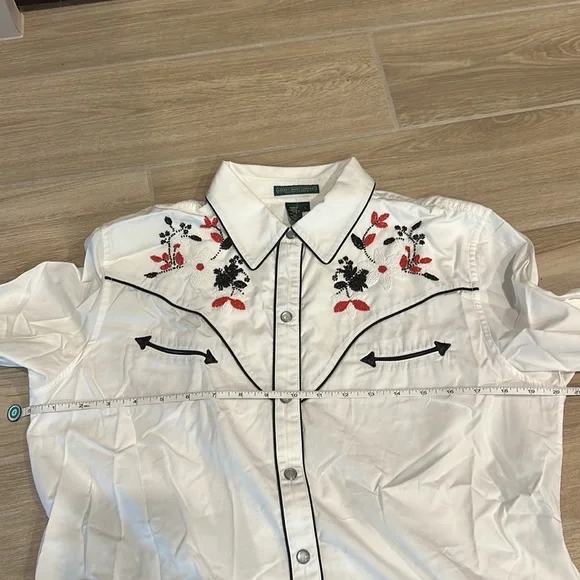 Beautiful Ralph Lauren Western Snap buttons shirt beaded size L cowboy shirt - Picture 9 of 13
